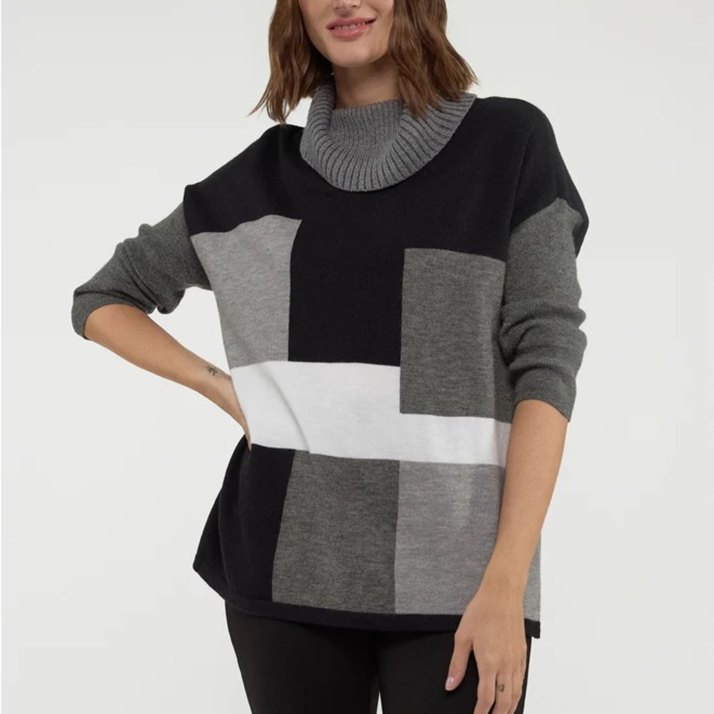 Alison Sheri Colour Block Turtleneck Sweater women’s XL